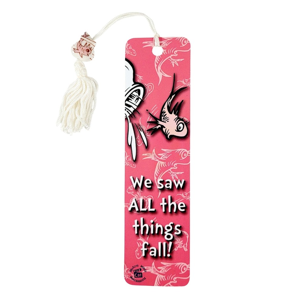 Vintage Y2K Dr. Seuss Movie Bookmark Fish Beaded Cat Hat 2003 Antioch CEBM-24368